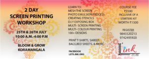 screen printing, craft workshops, craft classes, onam