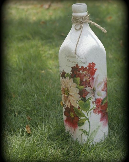 Decoupage on Glass Bottles – Chennai