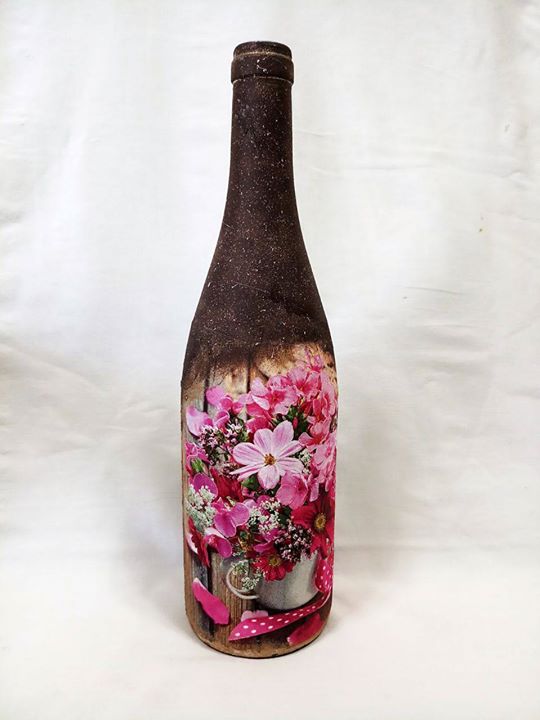 Decoupage Bottle Art