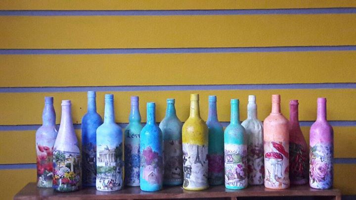  Decoupage  Bottle  Art Workshop  in Bangalore