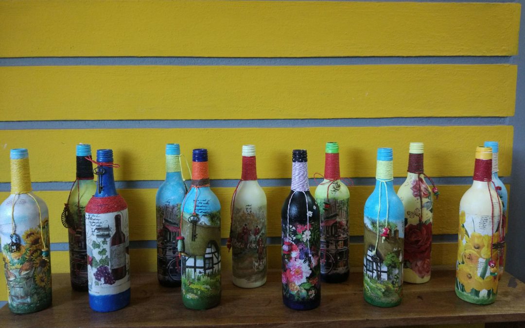 Decoupage Bottle Art workshop – for Beginner in Bangalore