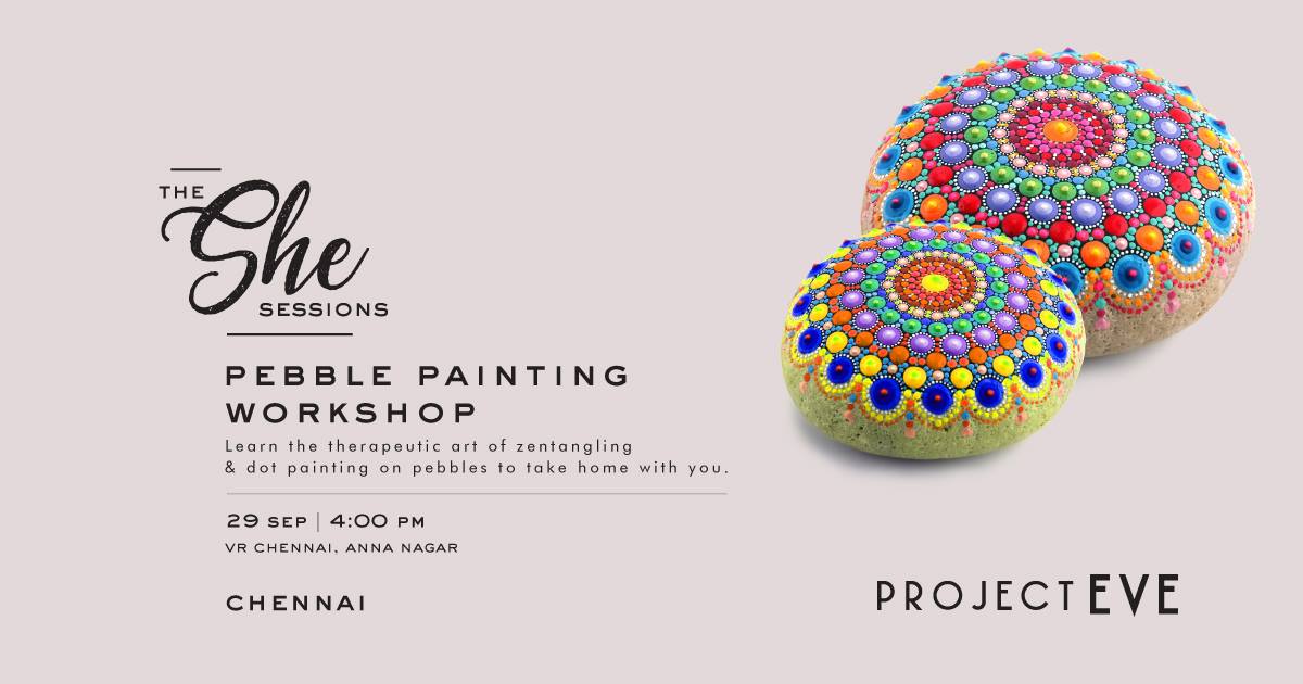 Dot painting on pebbles workshop in bangalore