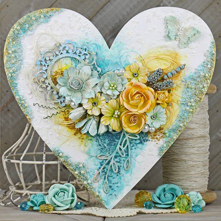 Shabby Chic Altered Wooden Heart