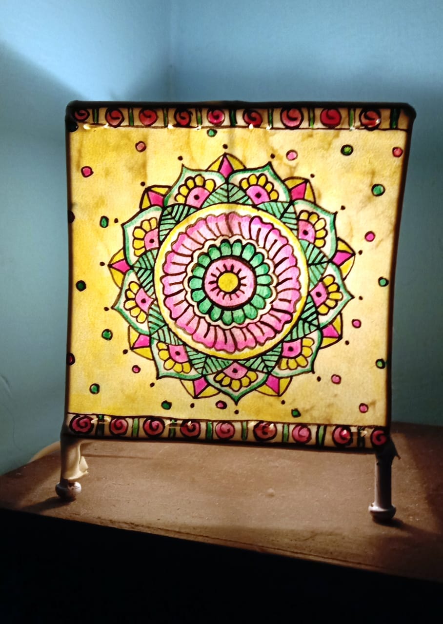 Mandala leather lampshades