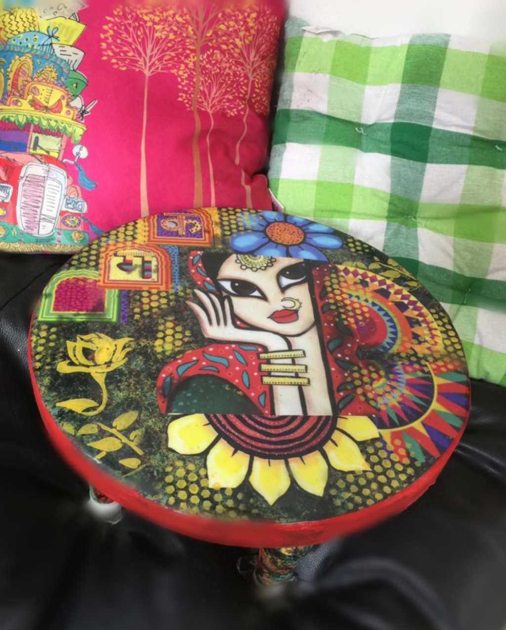 Quirky Decoupage Stool- Beginners workshop in Bangalore