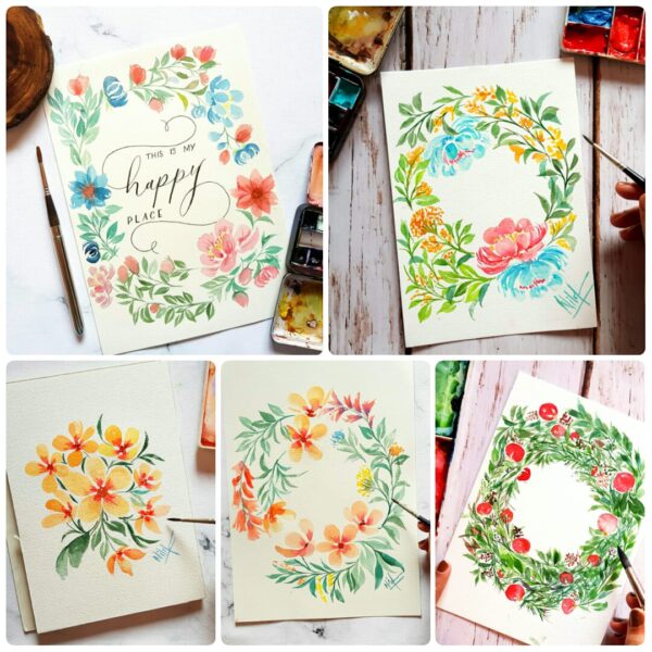 Watercolor florals - Two days online session