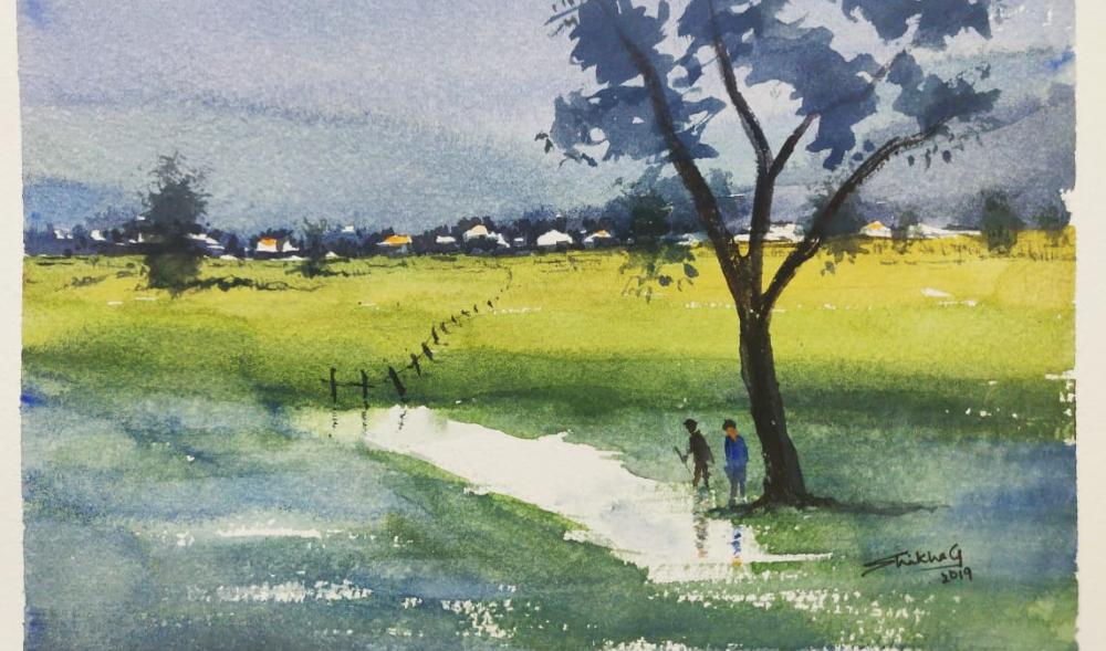 Watercolor Landscapes workshop for Beginners' in Bangalore