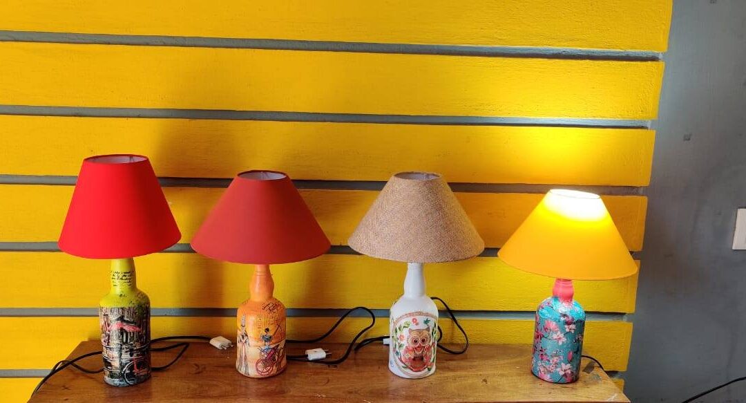 Decoupaged Bottle Lamp Making – Online Workshop