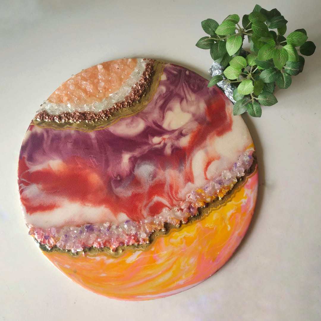 Resin Art demo and geode making- Online session